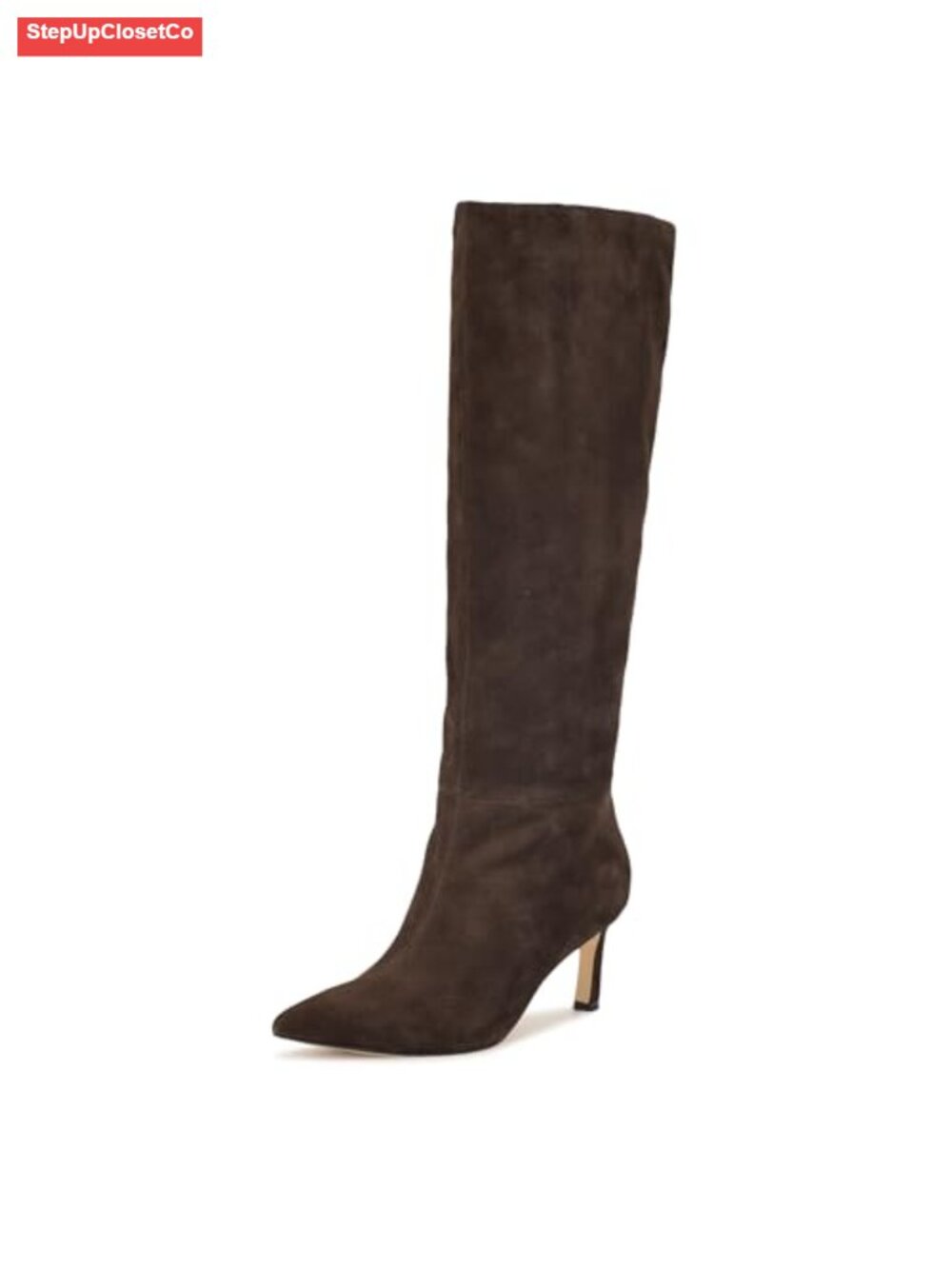Nine West Lorthey Suede Knee High Boots Pointy Toe Stiletto Heel